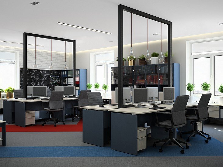 Стол с перегородками для 4 сотрудников Инновация - вид 16