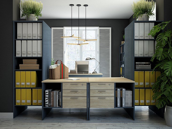 Стол с перегородками для 4 сотрудников Инновация - вид 20