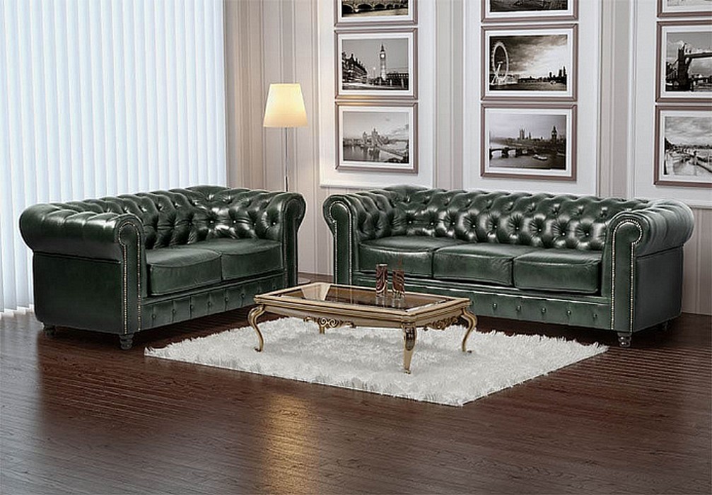 Кожаный офисный диван Честертон - вид 11